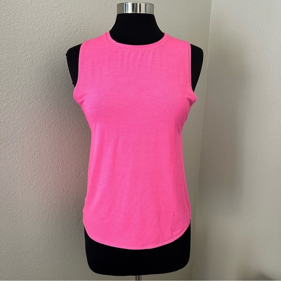 Lululemon In A Cinch Tank Top Heathered Neon Pink Size 8 - Picture 3 of 13